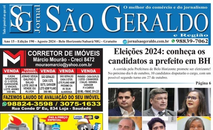 Edição 190 - Agosto 2024- Jornal São Geraldo