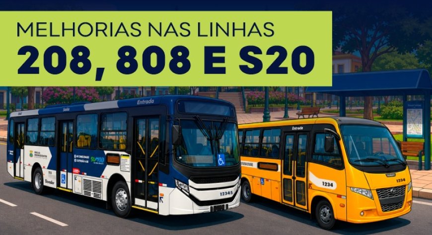 Linhas 208, 808 e S20 ganham mudanças em Belo Horizonte a partir deste fim de semana