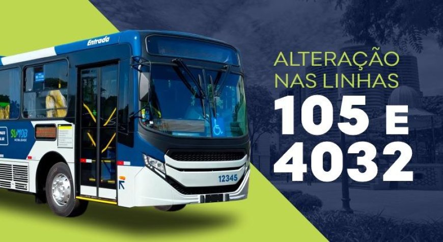 Linhas de ônibus 4032 e 105 passam por mudanças em Belo Horizonte a partir desta sexta-feira